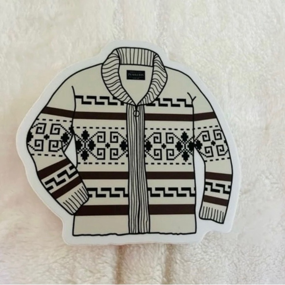 Sticker The Dude Big Lebowski Patterned Cream and Brown Sweater